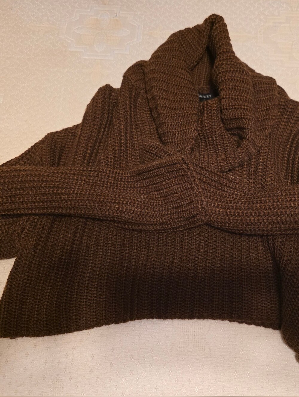 Cropped, Cozy Brown Turtleneck Sweater - Women